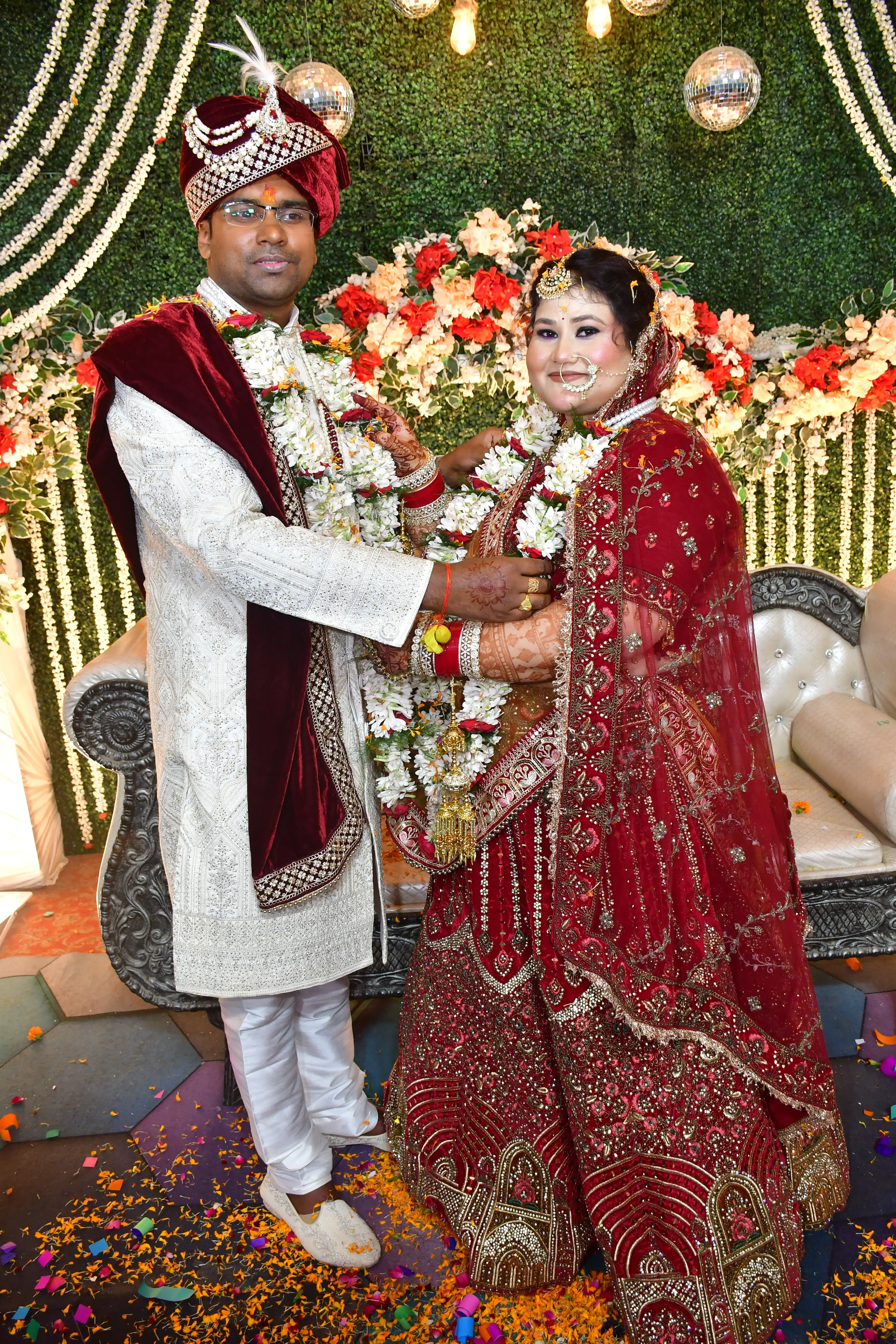 Bride walking down the aisle