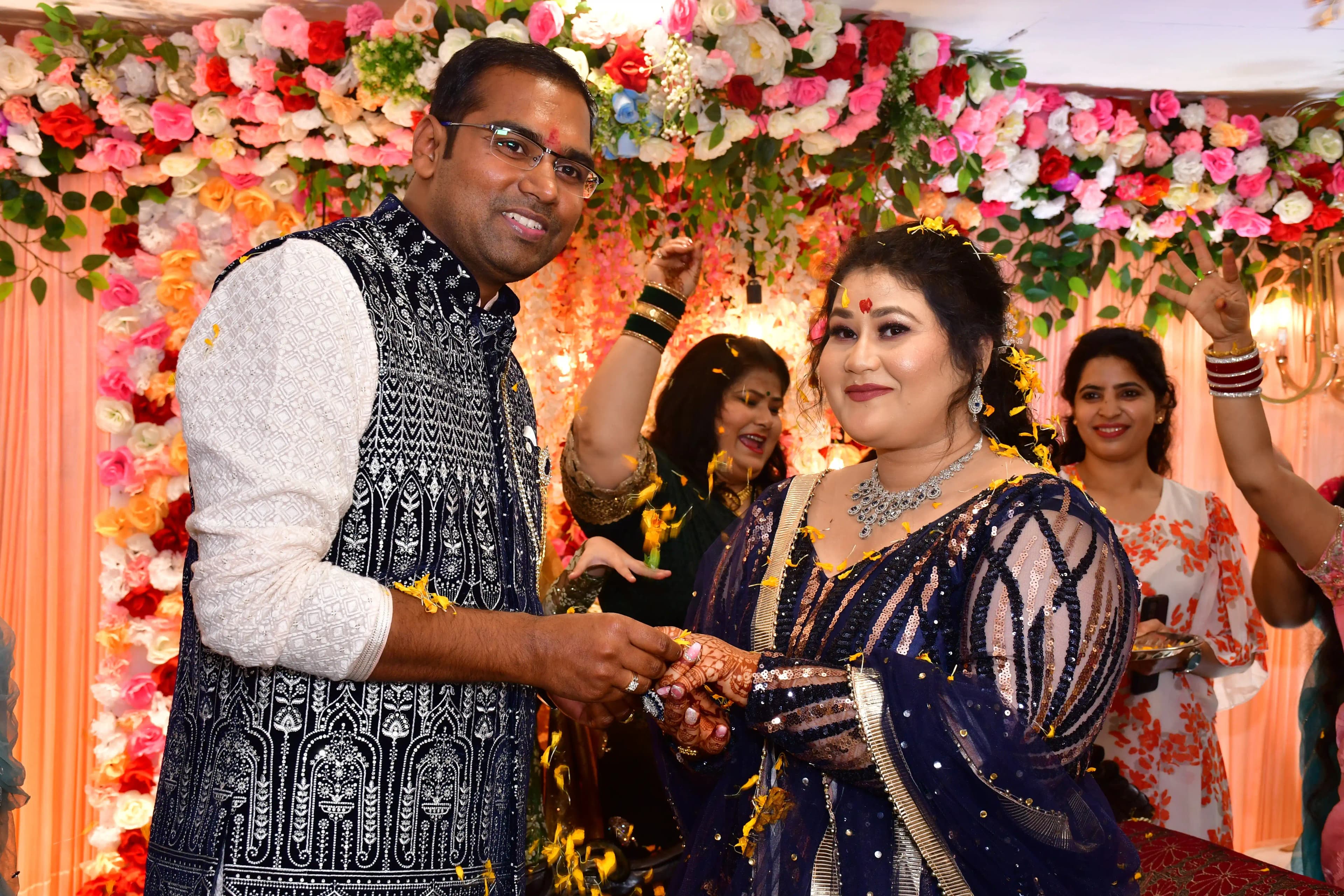 Groom looking at his watch