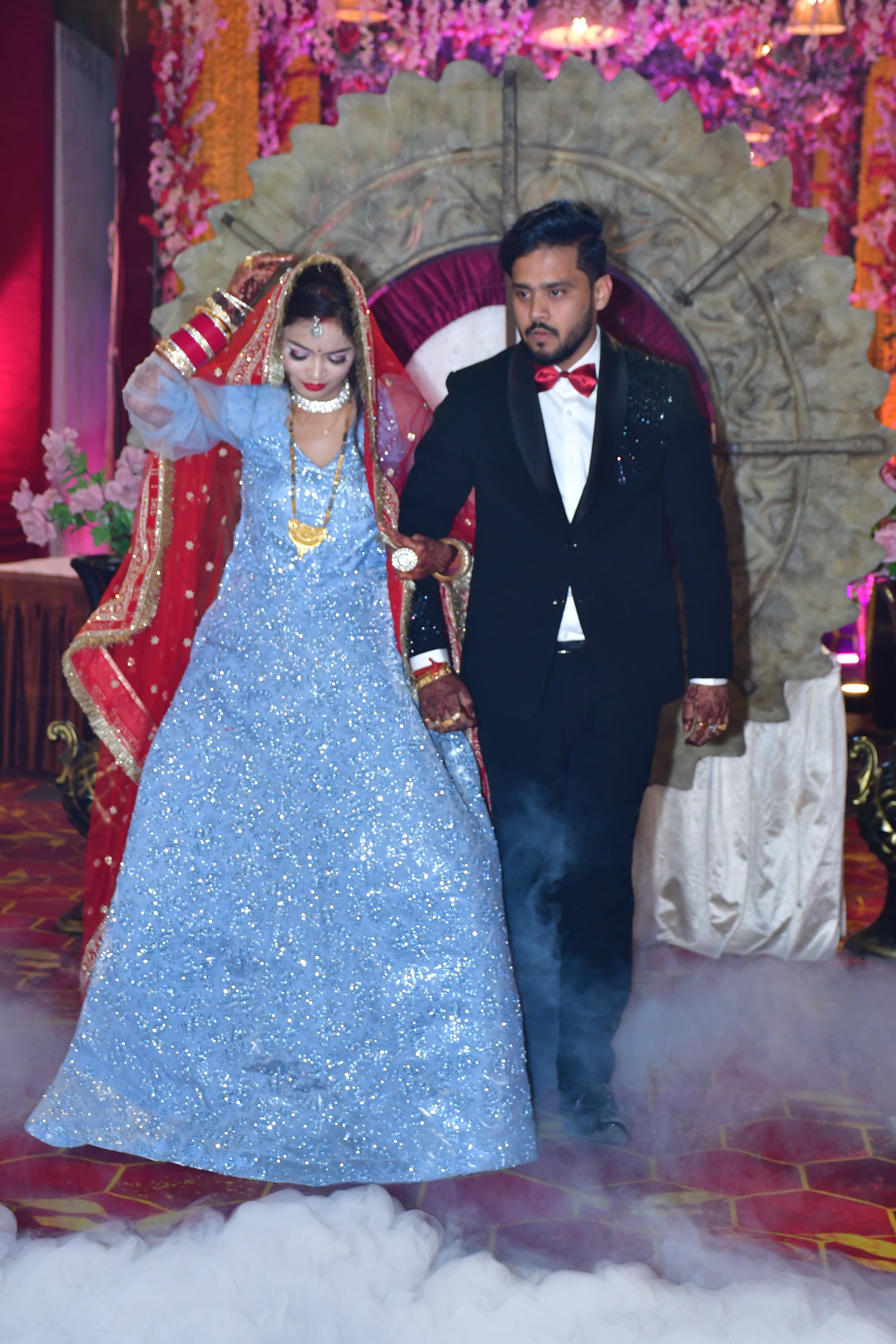 Couple's grand exit with sparklers