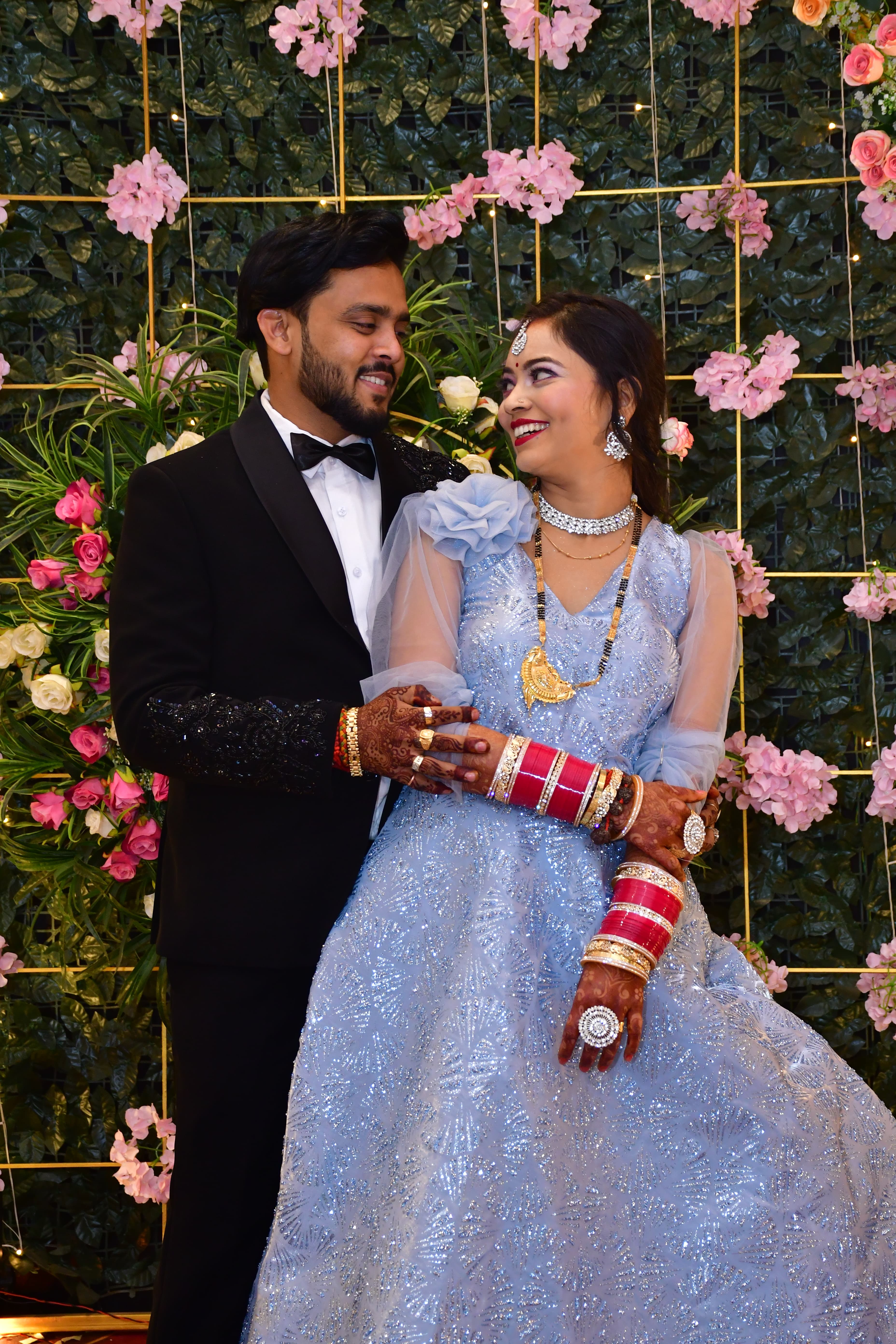 Couple's romantic first dance